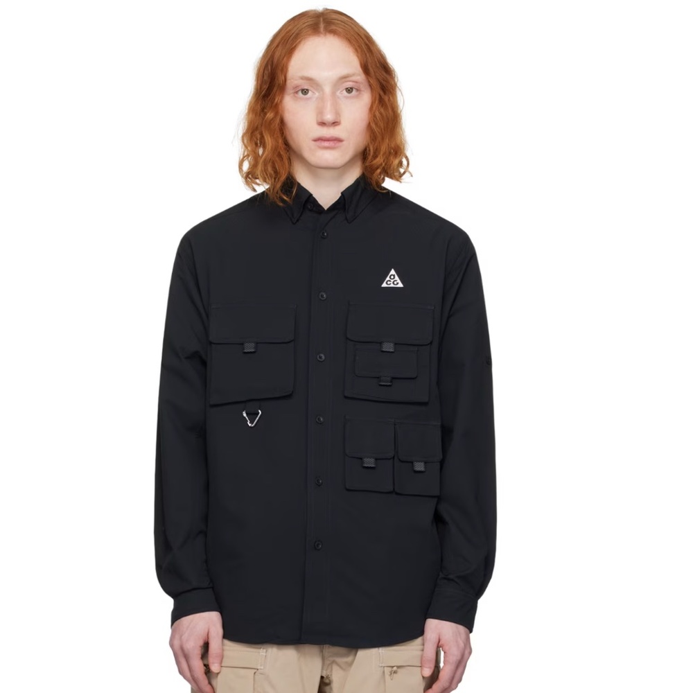 NIKE ACG DRI FIT BLACK DEVASTATION TRAIL LONG SLEEVE SHIRT